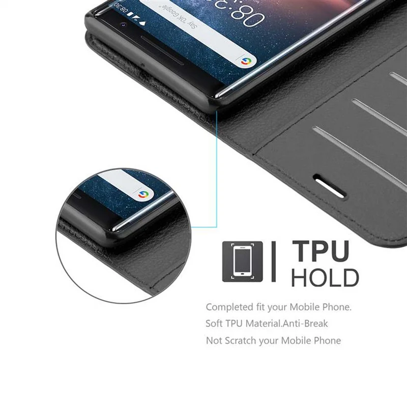 Cadorabo Hülle kompatibel mit Nokia 8 Sirocco Schutzhülle mit Magnetverschluss, Standfunktion und Kartenfach