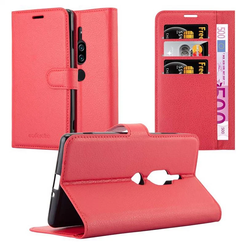 Cadorabo Hülle kompatibel mit Sony Xperia XZ2 PREMIUM Schutzhülle mit Magnetverschluss, Standfunktion und Kartenfach