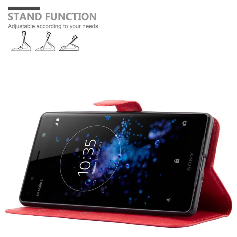 Cadorabo Hülle kompatibel mit Sony Xperia XZ2 PREMIUM Schutzhülle mit Magnetverschluss, Standfunktion und Kartenfach