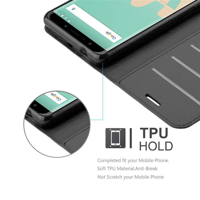 Cadorabo Hülle kompatibel mit WIKO VIEW GO Schutzhülle mit Magnetverschluss, Standfunktion und Kartenfach