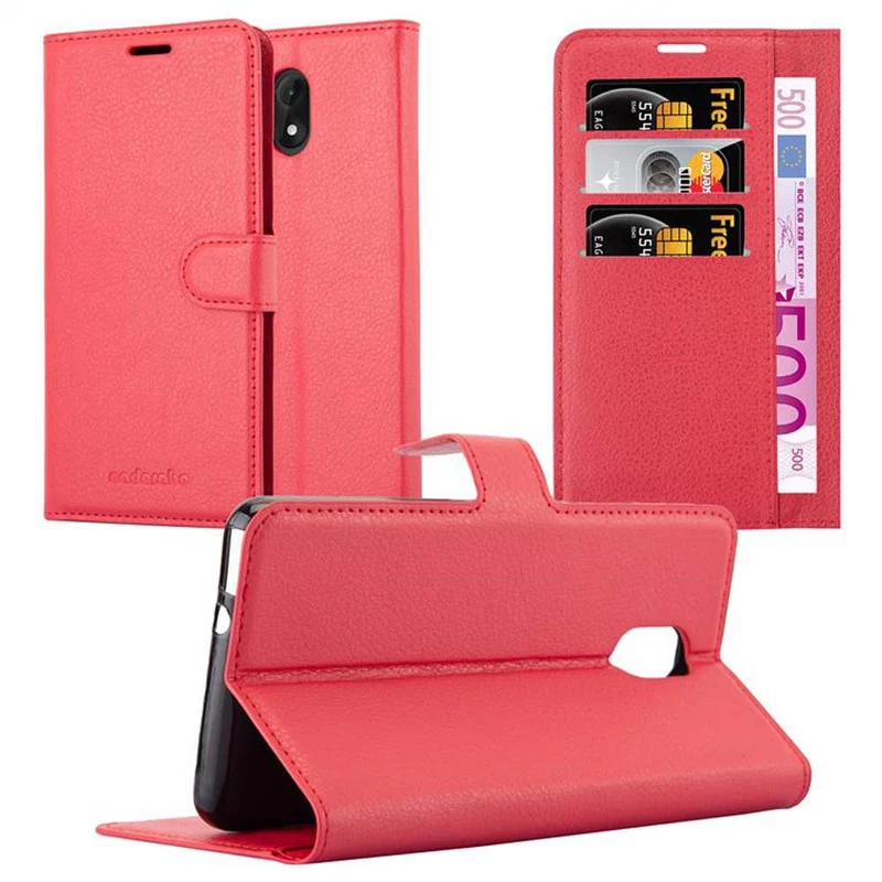 Cadorabo Hülle kompatibel mit WIKO LENNY 5 Schutzhülle mit Magnetverschluss, Standfunktion und Kartenfach