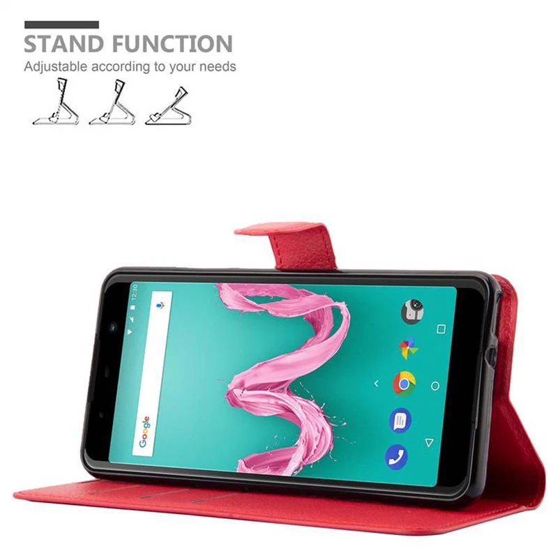 Cadorabo Hülle kompatibel mit WIKO LENNY 5 Schutzhülle mit Magnetverschluss, Standfunktion und Kartenfach