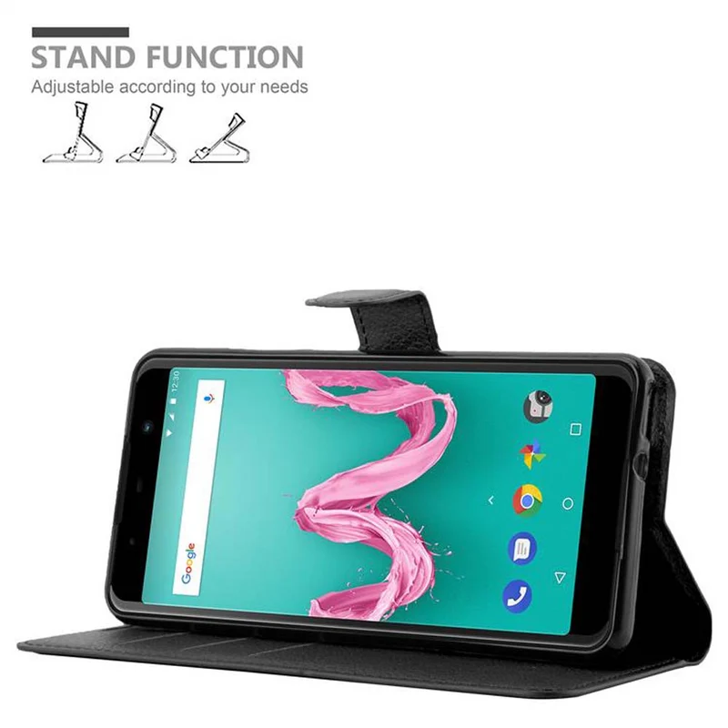 Cadorabo Hülle kompatibel mit WIKO LENNY 5 Schutzhülle mit Magnetverschluss, Standfunktion und Kartenfach