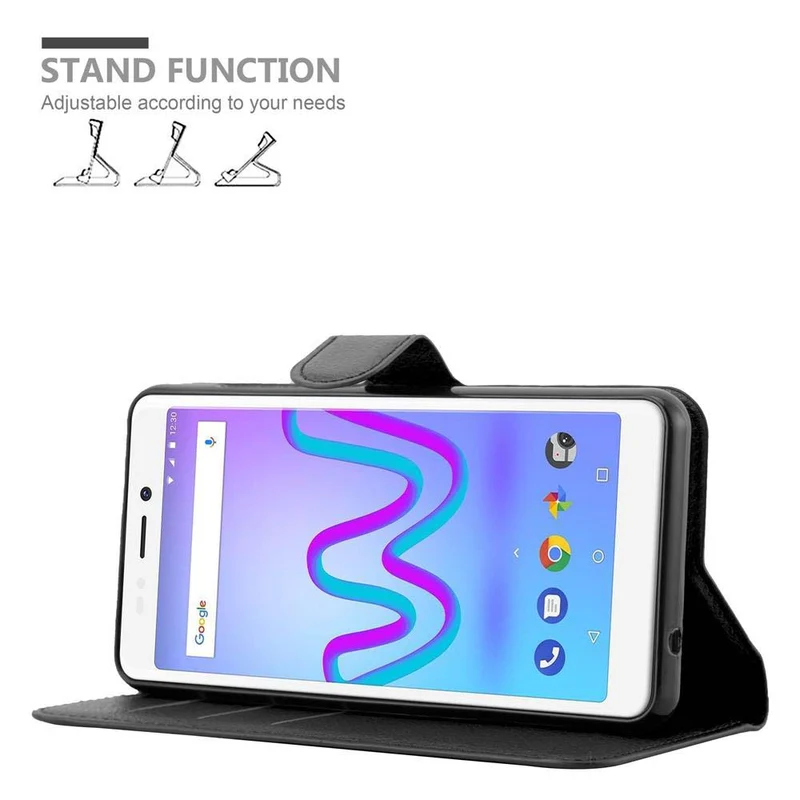 Cadorabo Hülle kompatibel mit WIKO JERRY 3 Schutzhülle mit Magnetverschluss, Standfunktion und Kartenfach