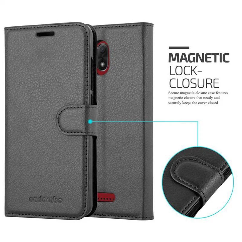 Cadorabo Hülle kompatibel mit WIKO JERRY 3 Schutzhülle mit Magnetverschluss, Standfunktion und Kartenfach