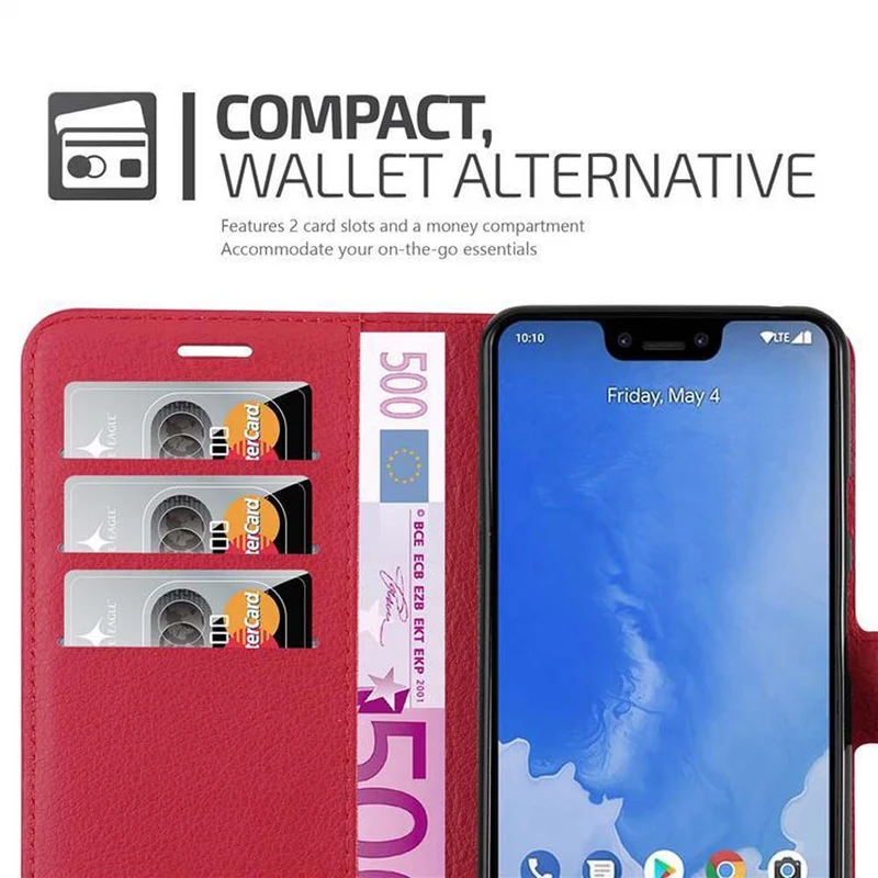 Cadorabo Hülle kompatibel mit Google PIXEL 3 Schutzhülle mit Magnetverschluss, Standfunktion und Kartenfach