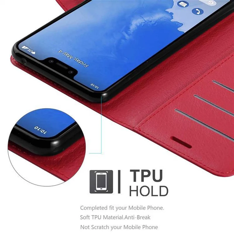Cadorabo Hülle kompatibel mit Google PIXEL 3 Schutzhülle mit Magnetverschluss, Standfunktion und Kartenfach
