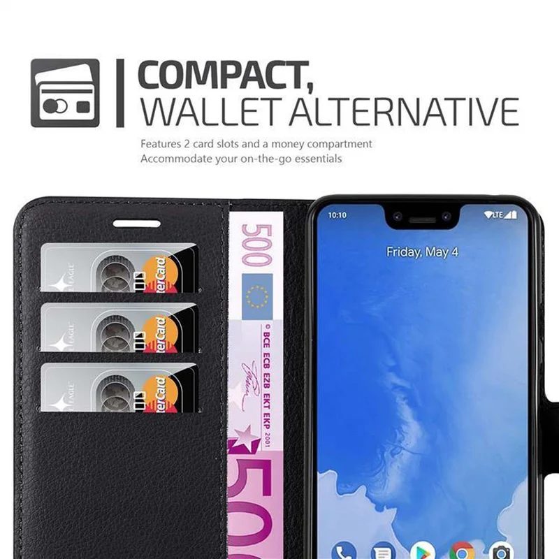 Cadorabo Hülle kompatibel mit Google PIXEL 3 Schutzhülle mit Magnetverschluss, Standfunktion und Kartenfach
