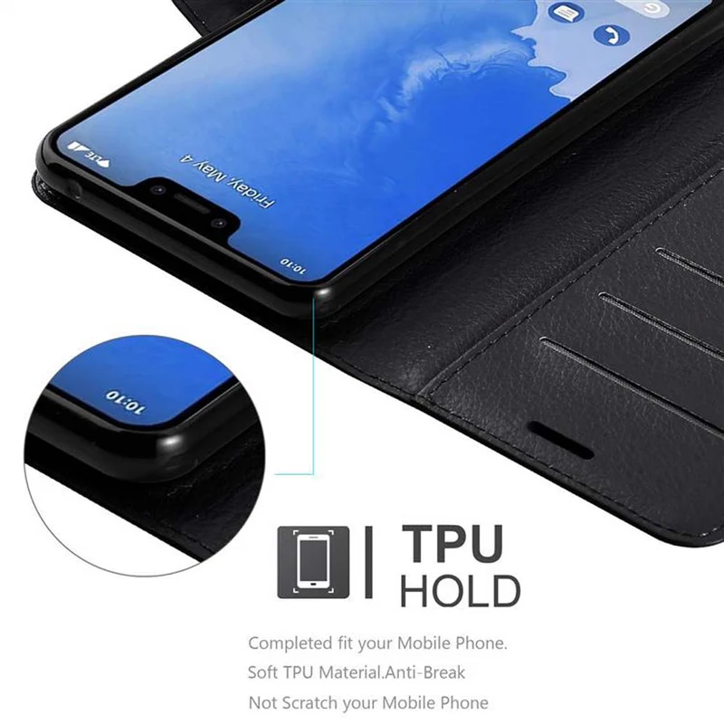 Cadorabo Hülle kompatibel mit Google PIXEL 3 Schutzhülle mit Magnetverschluss, Standfunktion und Kartenfach