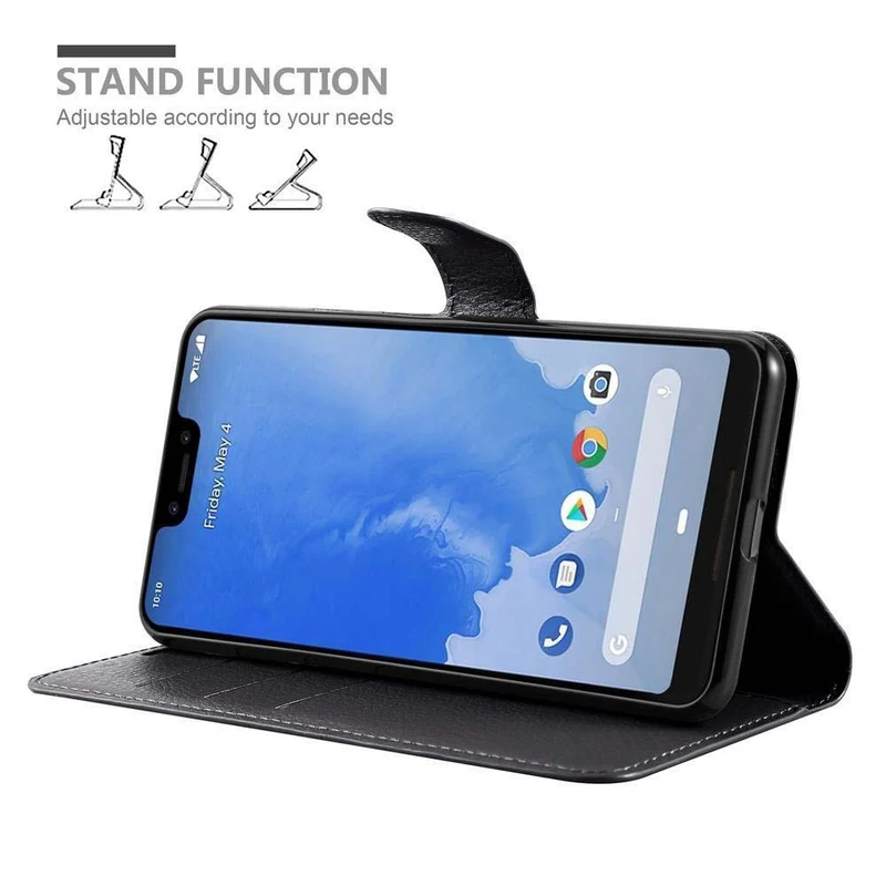 Cadorabo Hülle kompatibel mit Google PIXEL 3 Schutzhülle mit Magnetverschluss, Standfunktion und Kartenfach