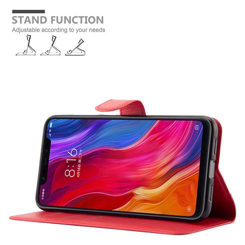 Cadorabo Hülle kompatibel mit Xiaomi Mi 8 Schutzhülle mit Magnetverschluss, Standfunktion und Kartenfach