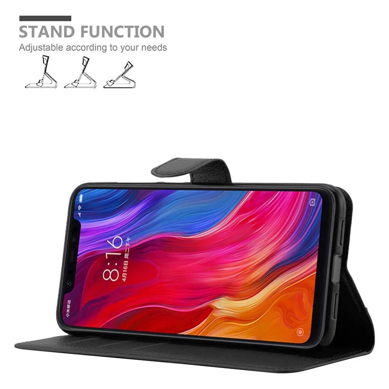 Cadorabo Hülle kompatibel mit Xiaomi Mi 8 Schutzhülle mit Magnetverschluss, Standfunktion und Kartenfach