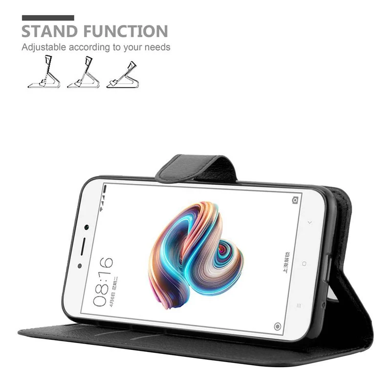 Cadorabo Hülle kompatibel mit Xiaomi RedMi 5A Schutzhülle mit Magnetverschluss, Standfunktion und Kartenfach