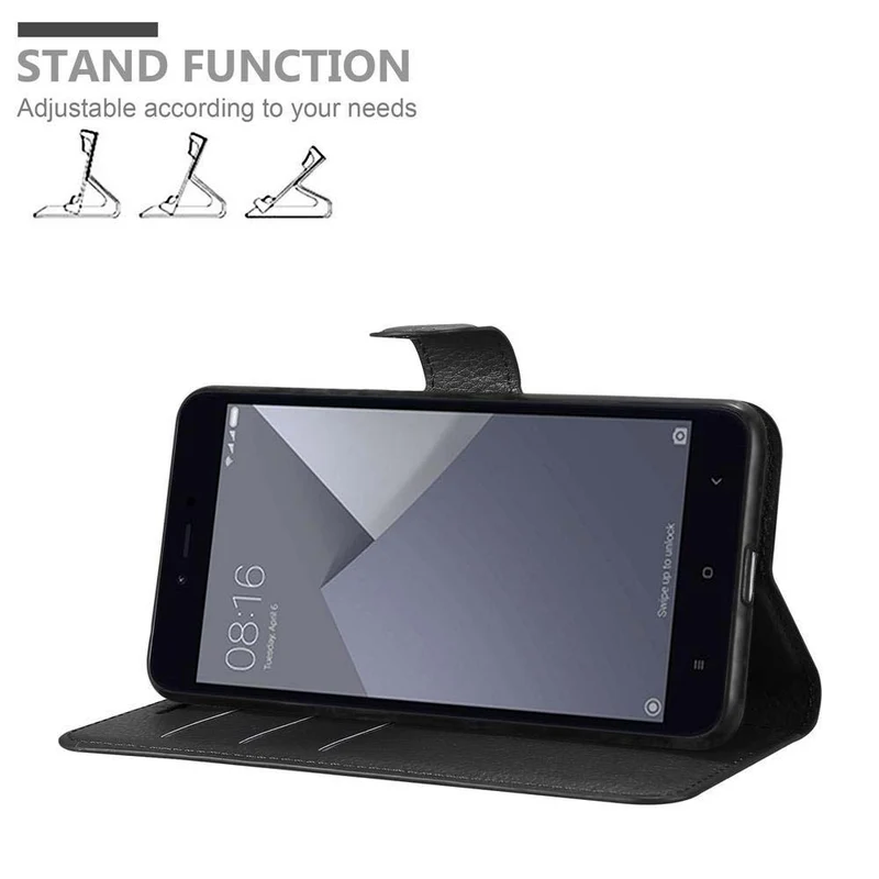 Cadorabo Hülle kompatibel mit Xiaomi RedMi NOTE 5A Schutzhülle mit Magnetverschluss, Standfunktion und Kartenfach