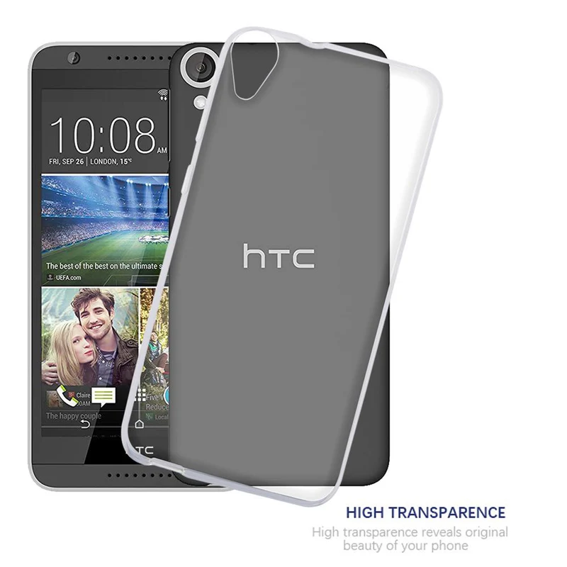 Cadorabo Hülle kompatibel mit HTC Desire 820 Schutzhülle aus flexiblem TPU Silikon