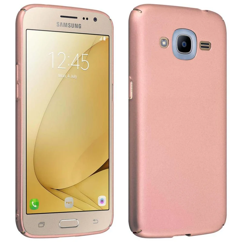 Cadorabo Hülle kompatibel mit Samsung Galaxy J2 2016 Hard Case Schutzhülle in Metall Optik gegen Kratzer und Stöße