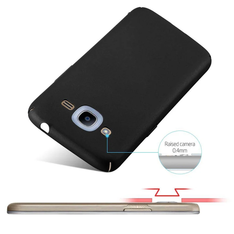 Cadorabo Hülle kompatibel mit Samsung Galaxy J2 2016 Hard Case Schutzhülle in Metall Optik gegen Kratzer und Stöße