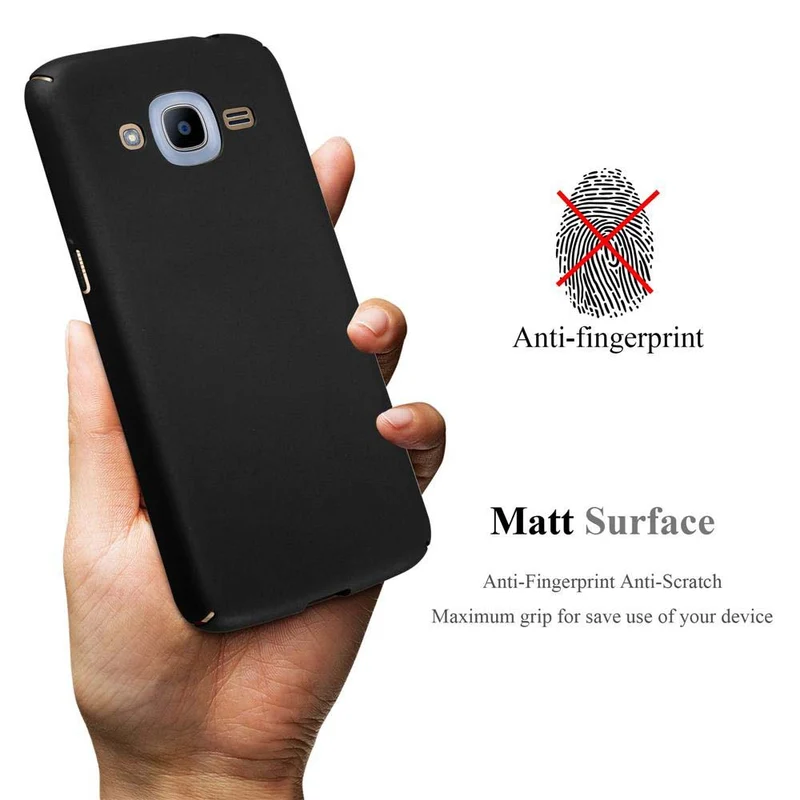 Cadorabo Hülle kompatibel mit Samsung Galaxy J2 2016 Hard Case Schutzhülle in Metall Optik gegen Kratzer und Stöße