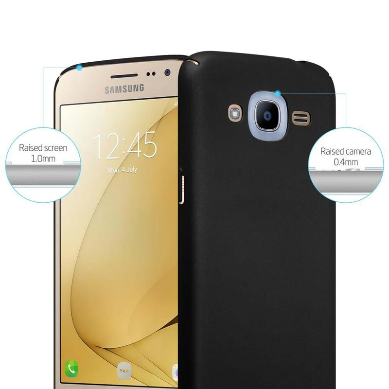Cadorabo Hülle kompatibel mit Samsung Galaxy J2 2016 Hard Case Schutzhülle in Metall Optik gegen Kratzer und Stöße