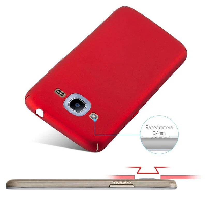 Cadorabo Hülle kompatibel mit Samsung Galaxy J2 2016 Hard Case Schutzhülle in Metall Optik gegen Kratzer und Stöße