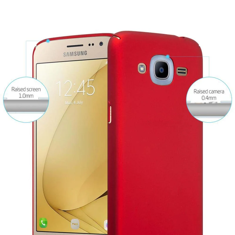 Cadorabo Hülle kompatibel mit Samsung Galaxy J2 2016 Hard Case Schutzhülle in Metall Optik gegen Kratzer und Stöße