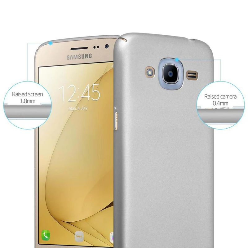 Cadorabo Hülle kompatibel mit Samsung Galaxy J2 2016 Hard Case Schutzhülle in Metall Optik gegen Kratzer und Stöße
