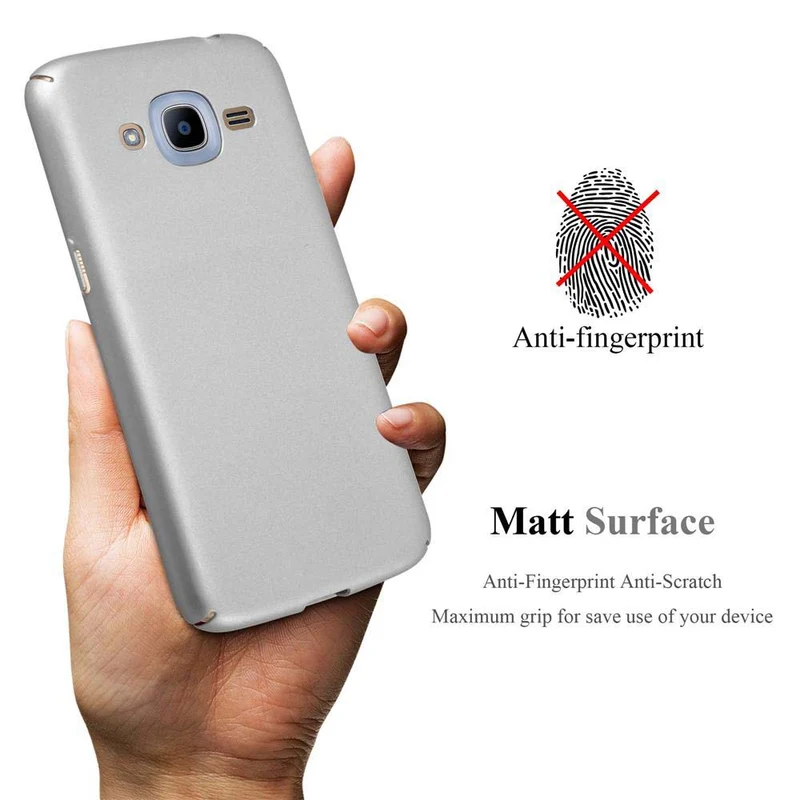 Cadorabo Hülle kompatibel mit Samsung Galaxy J2 2016 Hard Case Schutzhülle in Metall Optik gegen Kratzer und Stöße