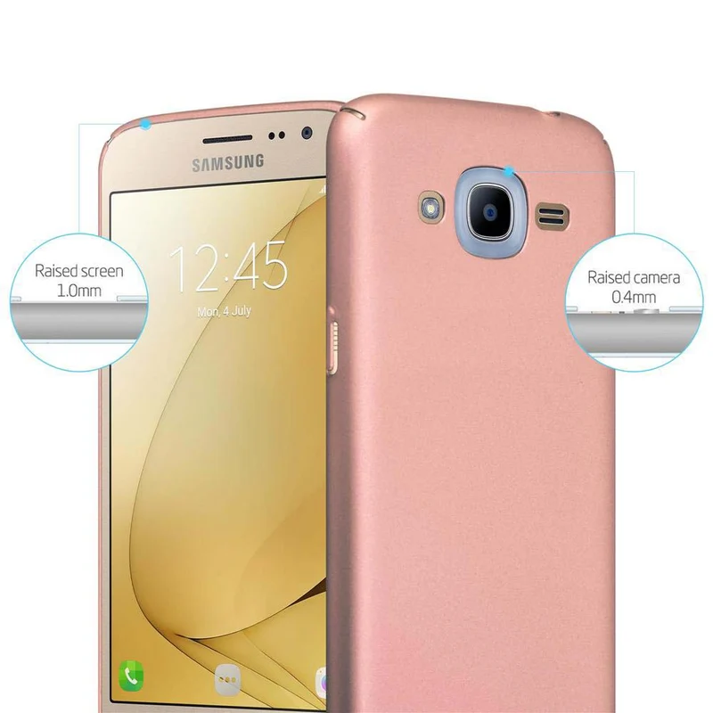 Cadorabo Hülle kompatibel mit Samsung Galaxy J2 2016 Hard Case Schutzhülle in Metall Optik gegen Kratzer und Stöße
