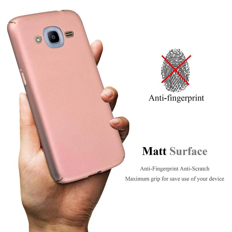 Cadorabo Hülle kompatibel mit Samsung Galaxy J2 2016 Hard Case Schutzhülle in Metall Optik gegen Kratzer und Stöße