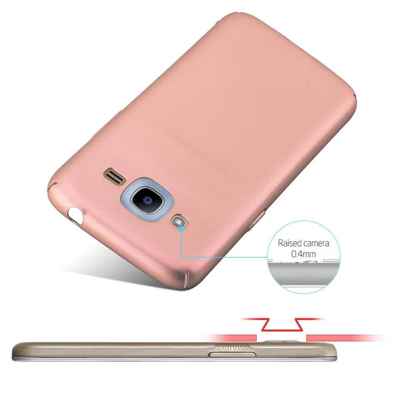 Cadorabo Hülle kompatibel mit Samsung Galaxy J2 2016 Hard Case Schutzhülle in Metall Optik gegen Kratzer und Stöße