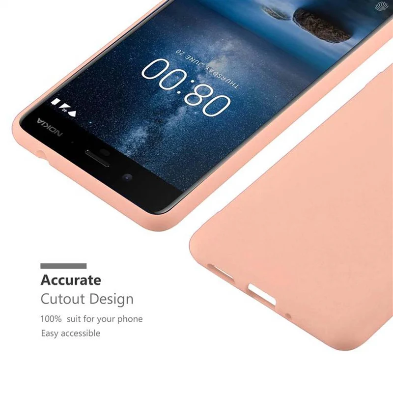Cadorabo Hülle kompatibel mit Nokia 8 2017 Schutzhülle aus flexiblem TPU Silikon