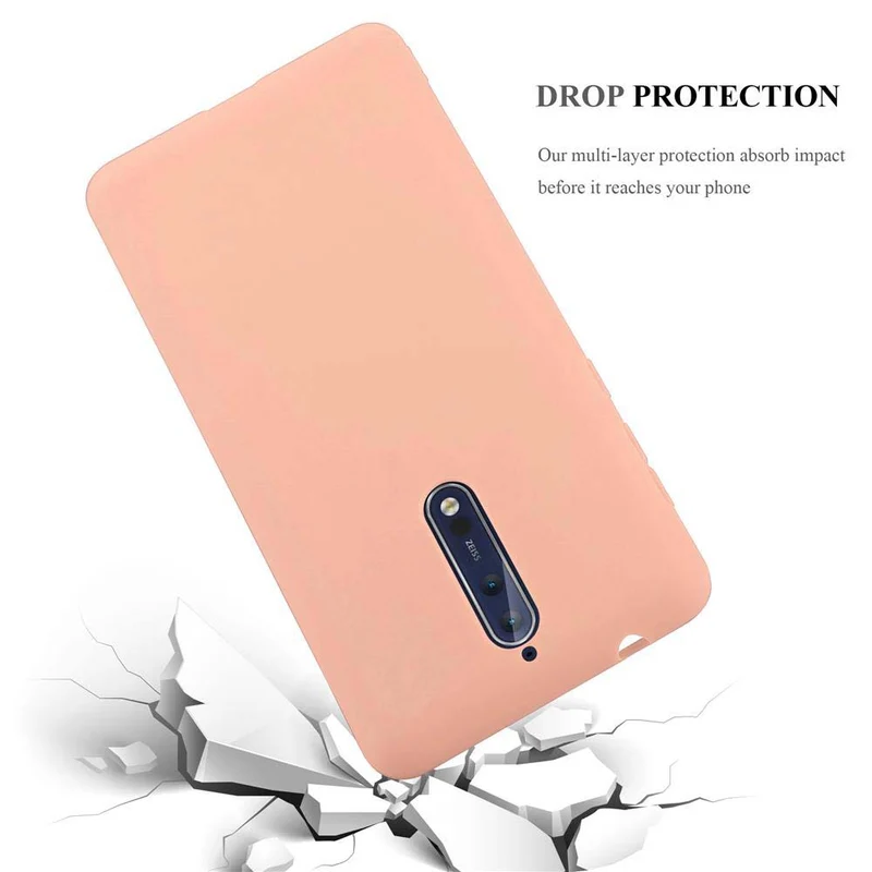 Cadorabo Hülle kompatibel mit Nokia 8 2017 Schutzhülle aus flexiblem TPU Silikon