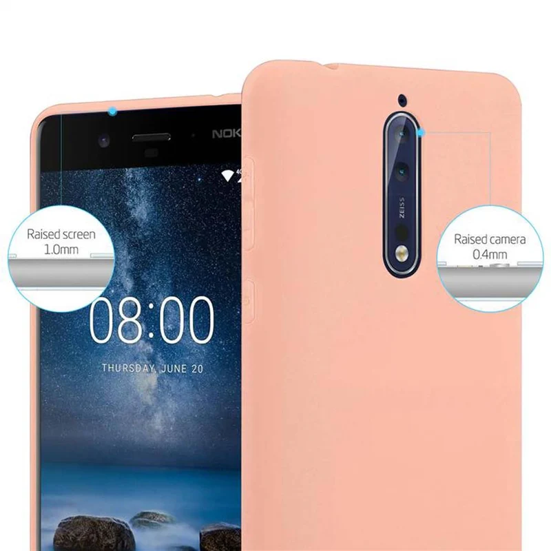 Cadorabo Hülle kompatibel mit Nokia 8 2017 Schutzhülle aus flexiblem TPU Silikon