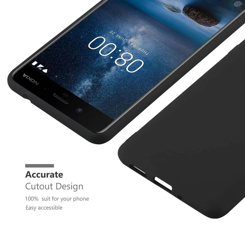 Cadorabo Hülle kompatibel mit Nokia 8 2017 Schutzhülle aus flexiblem TPU Silikon