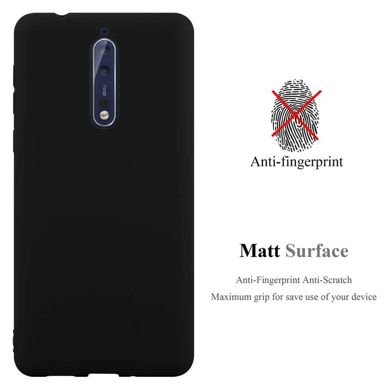 Cadorabo Hülle kompatibel mit Nokia 8 2017 Schutzhülle aus flexiblem TPU Silikon