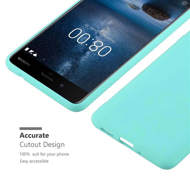Cadorabo Hülle kompatibel mit Nokia 8 2017 Schutzhülle aus flexiblem TPU Silikon