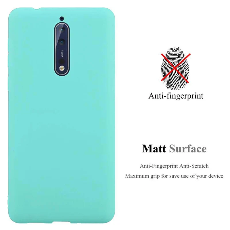 Cadorabo Hülle kompatibel mit Nokia 8 2017 Schutzhülle aus flexiblem TPU Silikon