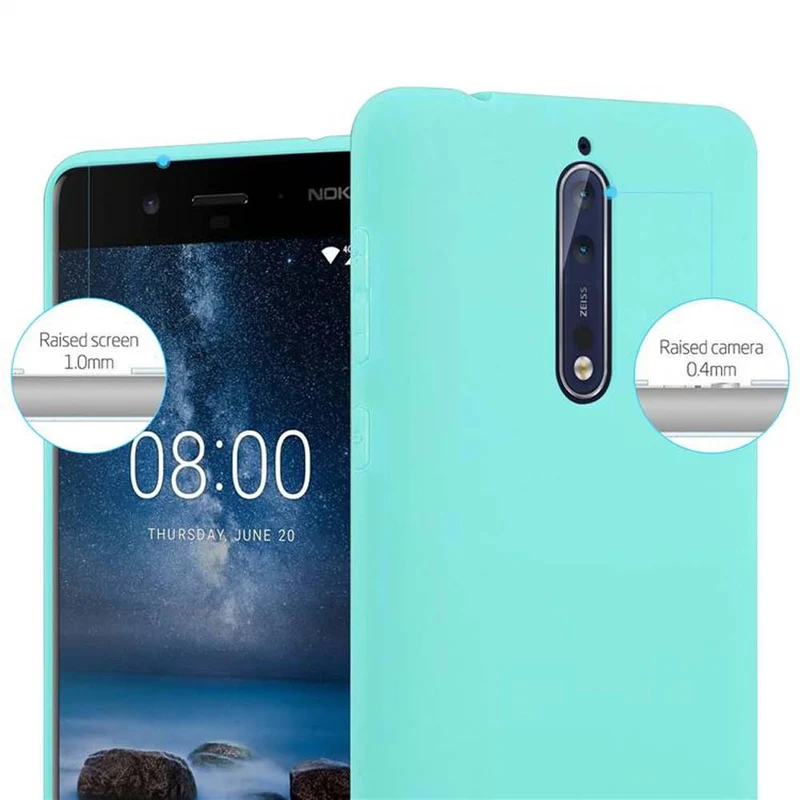 Cadorabo Hülle kompatibel mit Nokia 8 2017 Schutzhülle aus flexiblem TPU Silikon