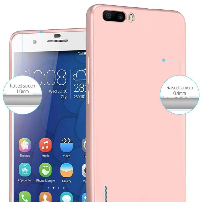 Cadorabo Hülle kompatibel mit Honor 6 PLUS Schutzhülle aus flexiblem TPU Silikon