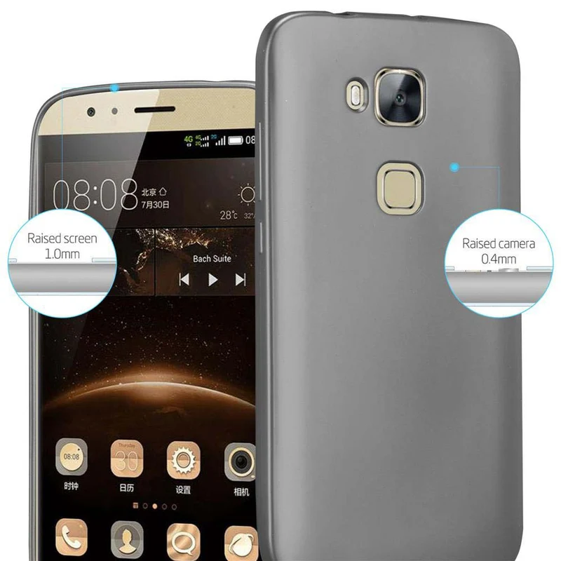 Cadorabo Hülle kompatibel mit Huawei ASCEND G7 PLUS / G8 / GX8 Schutzhülle aus flexiblem TPU Silikon