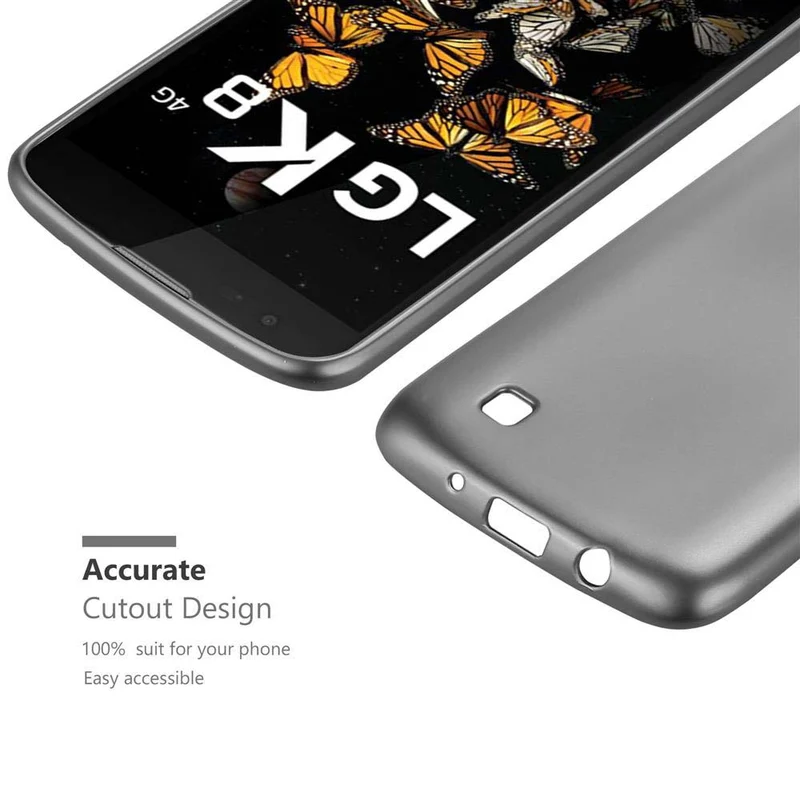 Cadorabo Hülle kompatibel mit LG K8 2016 Schutzhülle aus flexiblem TPU Silikon