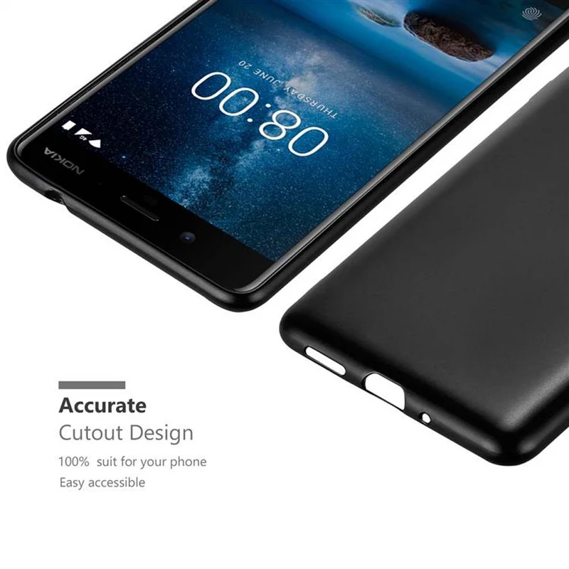 Cadorabo Hülle kompatibel mit Nokia 8 2017 Schutzhülle aus flexiblem TPU Silikon