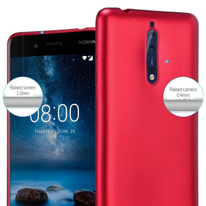 Cadorabo Hülle kompatibel mit Nokia 8 2017 Schutzhülle aus flexiblem TPU Silikon