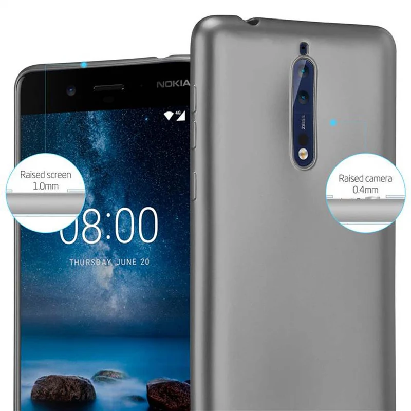 Cadorabo Hülle kompatibel mit Nokia 8 2017 Schutzhülle aus flexiblem TPU Silikon