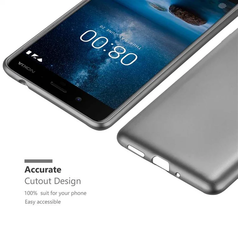 Cadorabo Hülle kompatibel mit Nokia 8 2017 Schutzhülle aus flexiblem TPU Silikon