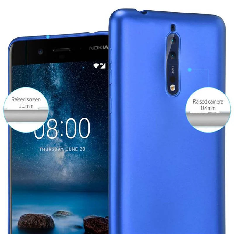 Cadorabo Hülle kompatibel mit Nokia 8 2017 Schutzhülle aus flexiblem TPU Silikon