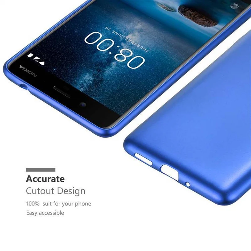 Cadorabo Hülle kompatibel mit Nokia 8 2017 Schutzhülle aus flexiblem TPU Silikon