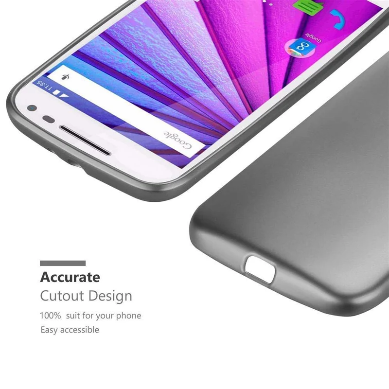 Cadorabo Hülle kompatibel mit Motorola MOTO G3 Schutzhülle aus flexiblem TPU Silikon
