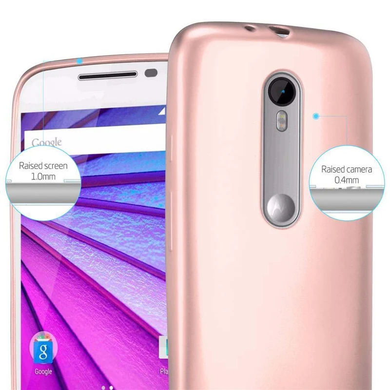 Cadorabo Hülle kompatibel mit Motorola MOTO G3 Schutzhülle aus flexiblem TPU Silikon