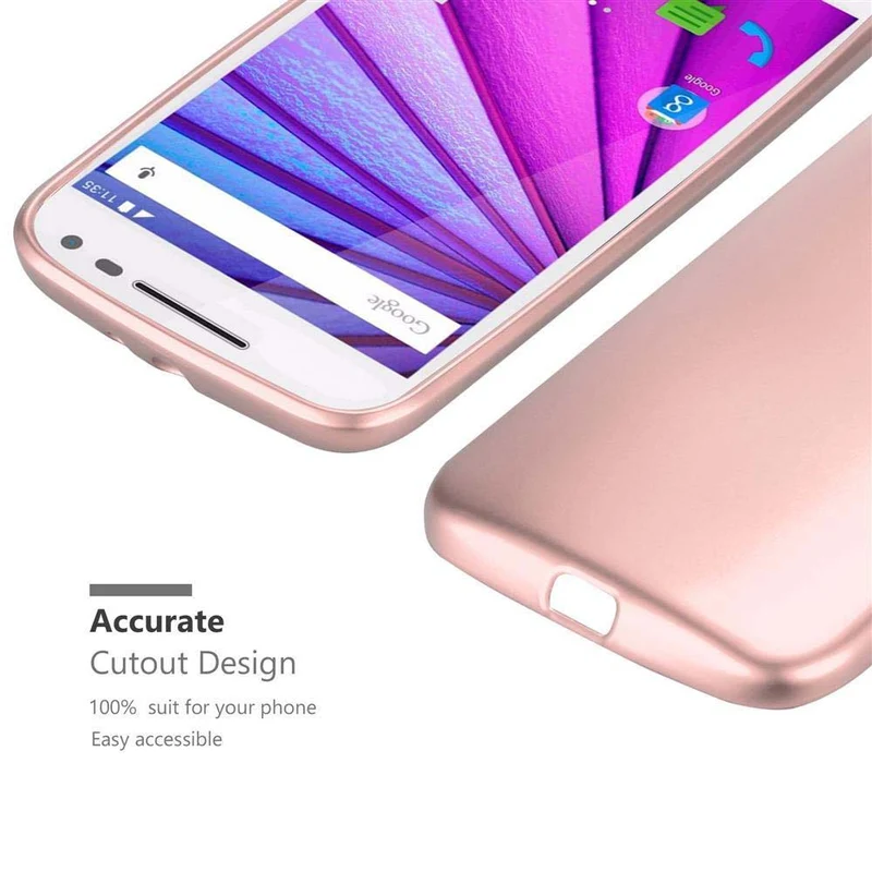 Cadorabo Hülle kompatibel mit Motorola MOTO G3 Schutzhülle aus flexiblem TPU Silikon